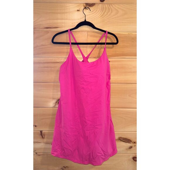 Women's Pink A-Line Activewear Dress with Skort - Picture 1 of 2